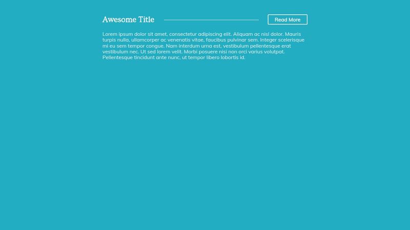 Title With Horizontal Rule And Button