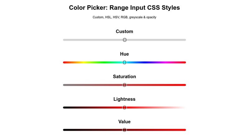 Color Picker: Range Input CSS Styles