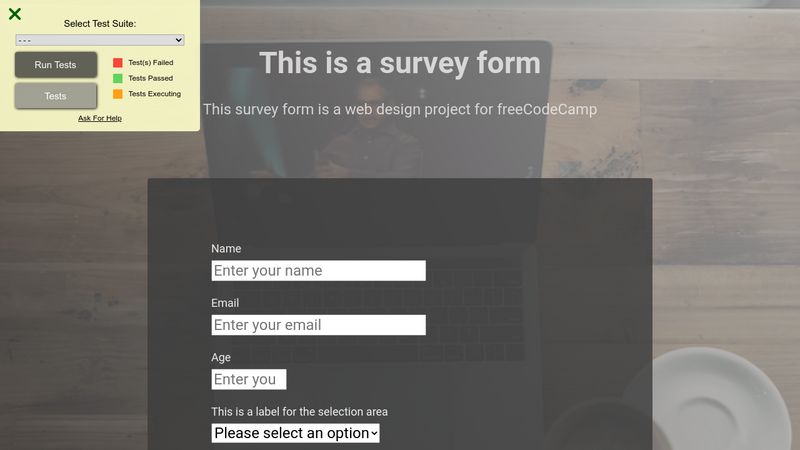 (freeCodeCamp) Responsive Web Design - Survey Form