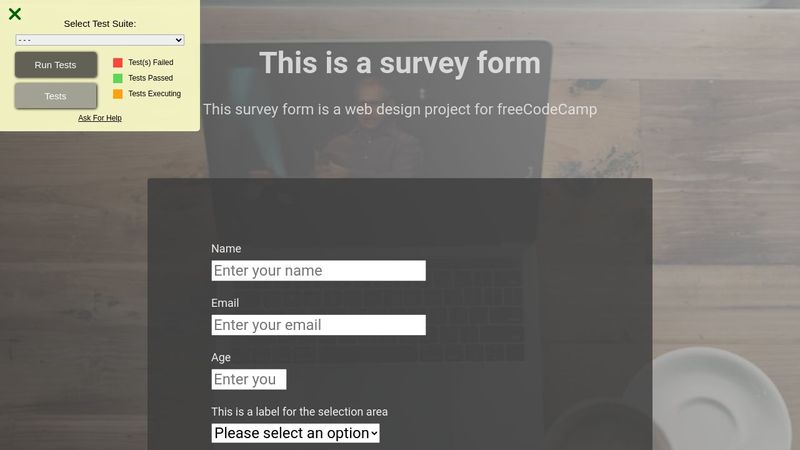 (freeCodeCamp) Responsive Web Design - Survey Form