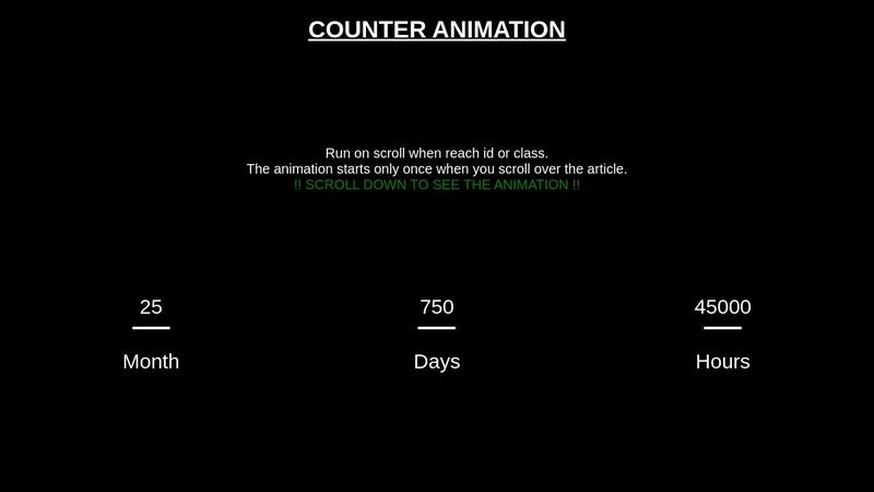 Counter animation - run on scroll over the article Counter animation - run on scroll over the article