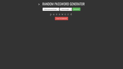 Random Password Generator - Script Codes