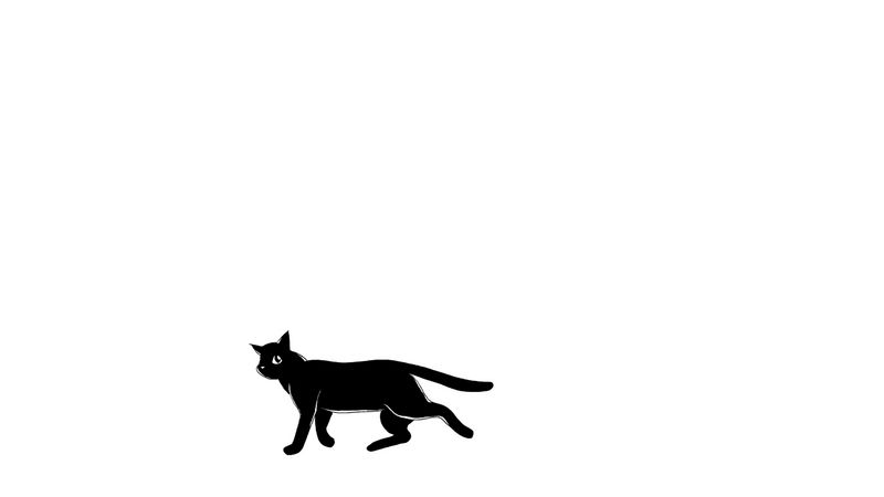 Cat walk + sit w/ animation delay