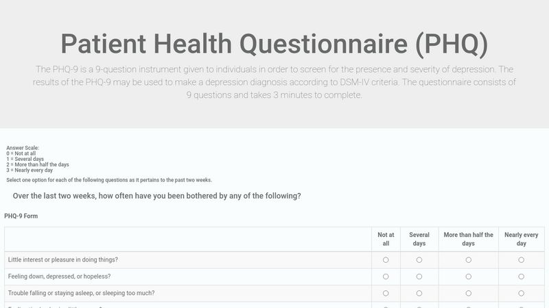 PHQ9 FORM