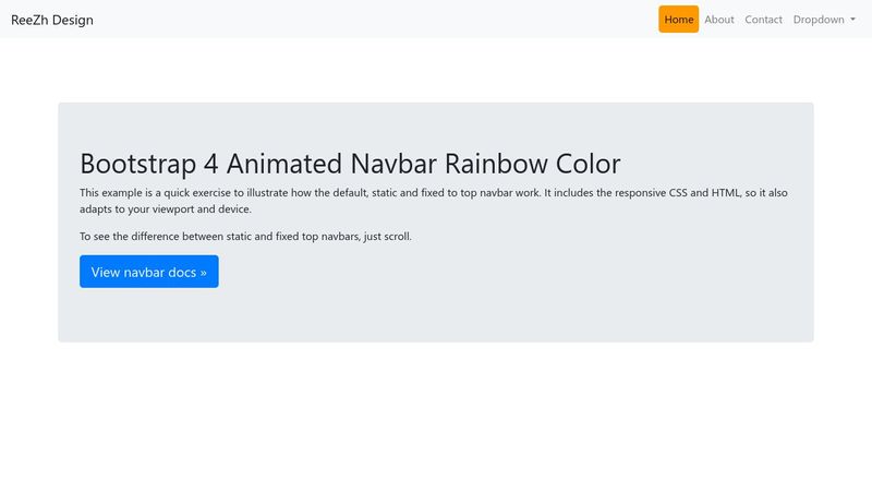 Bootstrap 4 Animated Navbar Rainbow Color Bootstrap 4 Animated Navbar Rainbow Color