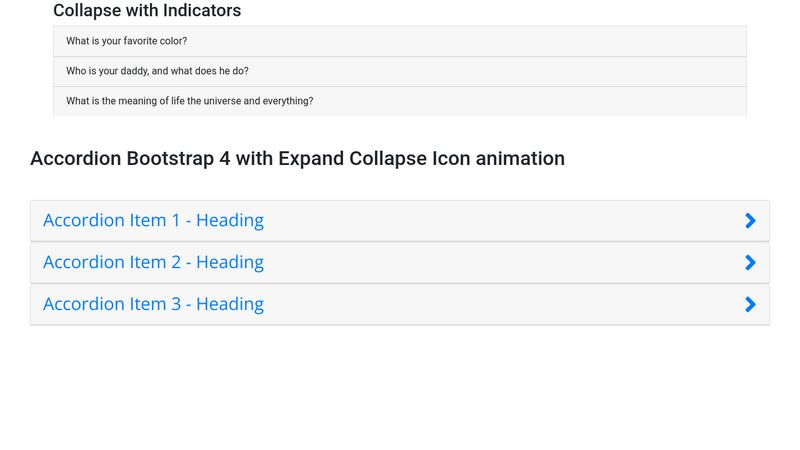 Accordion Bootstrap 4 with Expand Collapse Icon animation