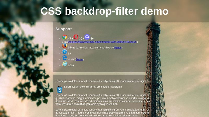 Css backdrop-filter crossbrowser demo!