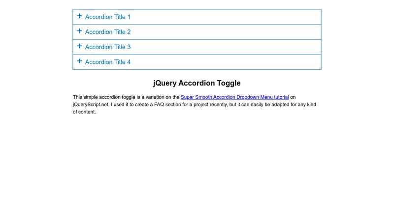 Accordion Jquery Example Codepen