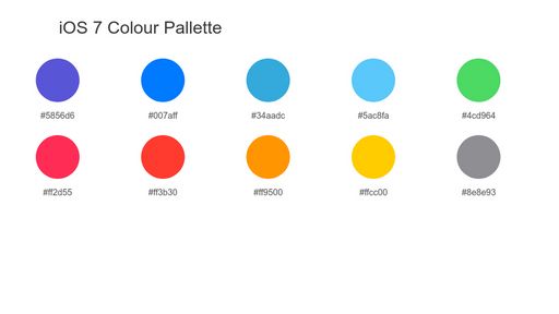  iOS 7 Colour Pallette - Script Codes