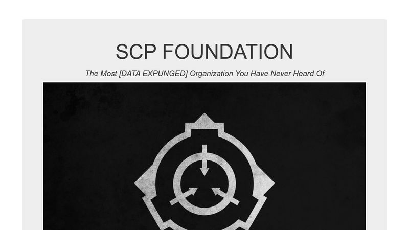 SCP Foundation Tribute page