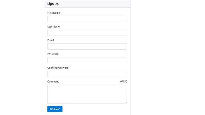 Bootstrap Form Validation Example Codepen