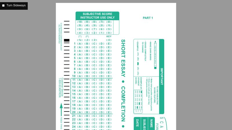 Scantron Answer Sheet (CSS grid demo)