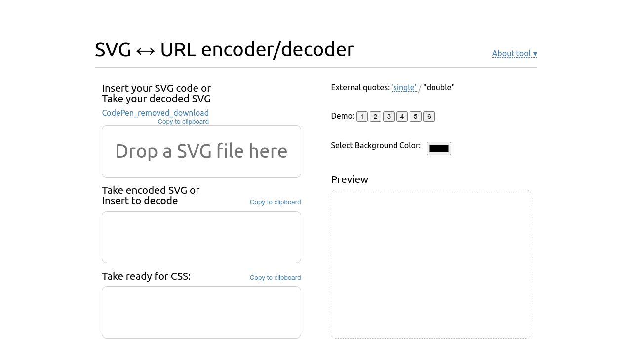 SVG ↔ URL encoder/decoder