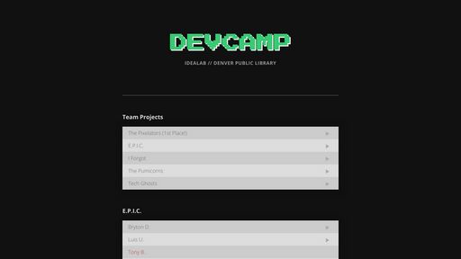 DevCamp 2014 - Denver Public Library - Script Codes