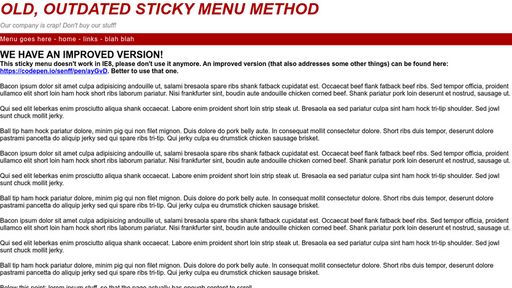 Sticky menu on scroll