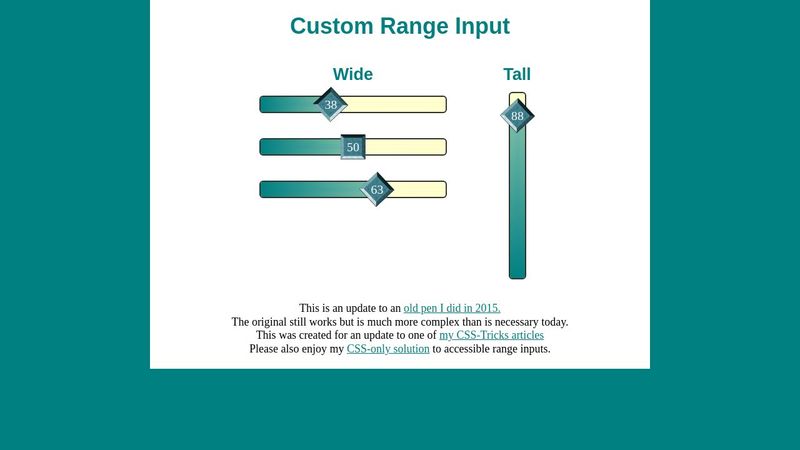 Custom Range Input with CSS and JavaScript 2019