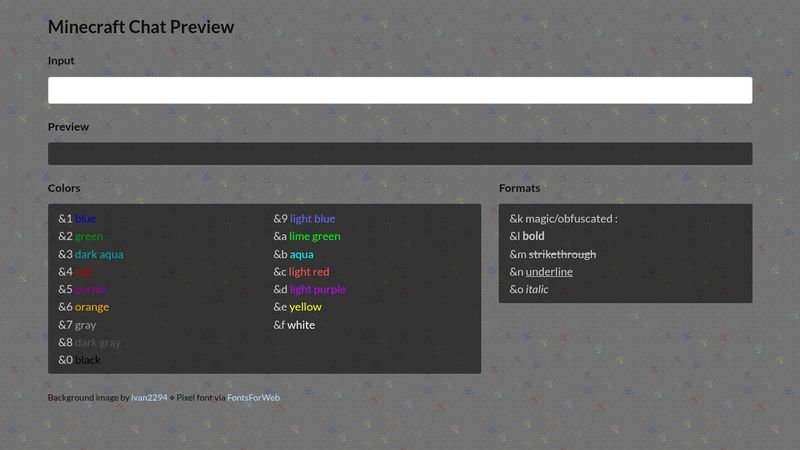 Minecraft Chat Format Previewer