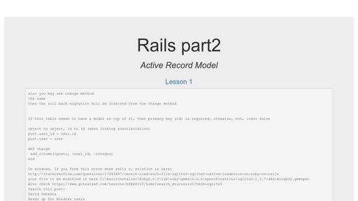 Rails consolidation part2 - Model - Script Codes