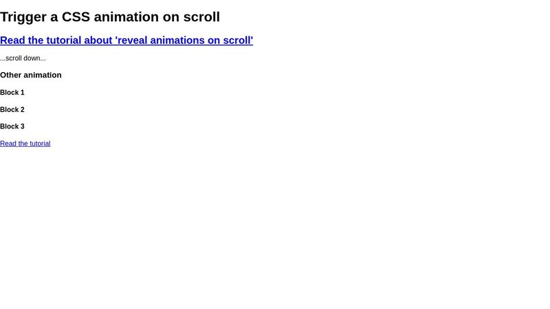 Trigger a CSS animation on scroll Trigger a CSS animation on scroll