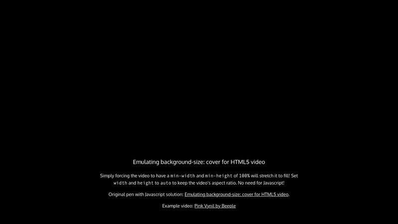 Emulating background-size: cover for HTML5 video (CSS only)