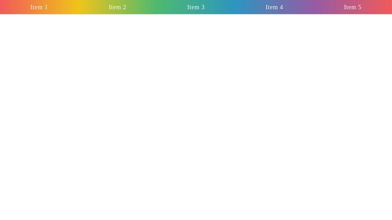 CSS rainbow gradient menu