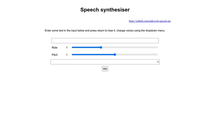 CodePen - Speech Synthesiser From Https://github.com/mdn/web-speech-api