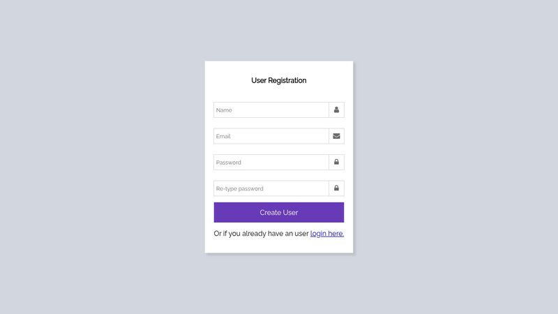 Create user form