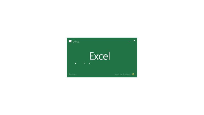 Microsoft Excel 2016 - SplashScreen - CSS image.