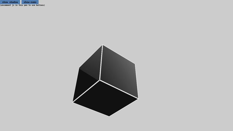 Pure CSS 3D glossy cube with reflections