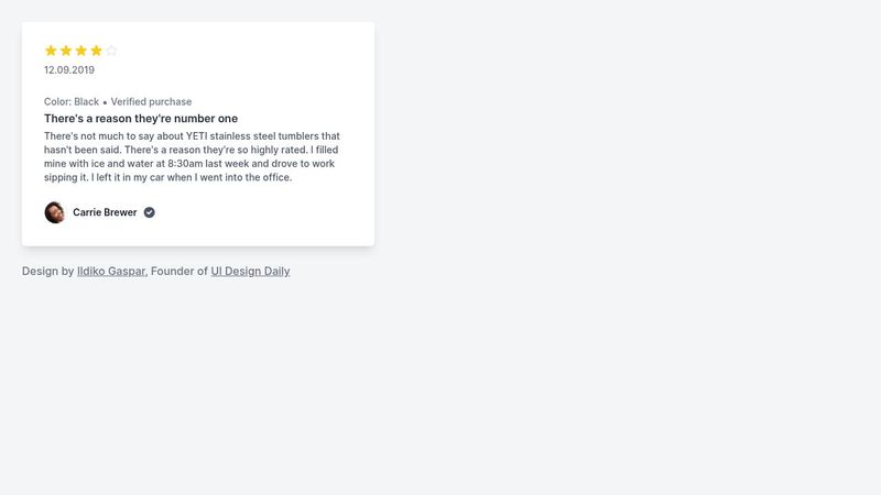 CodePen - Tailwind CSS Review Card