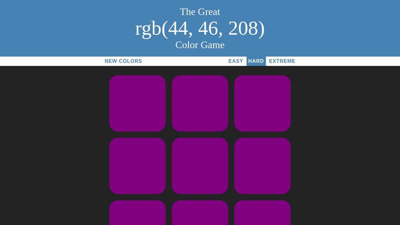 Color Game (Javascript Excercise)