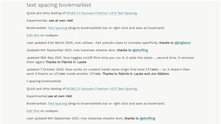 What Is Text Spacing Bookmarklet