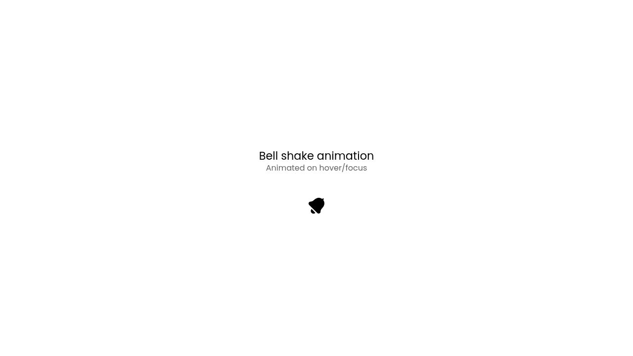 Bell shake animation on hover Bell shake animation on hover