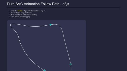 SVG Animation Follow Path - d3js - Script Codes