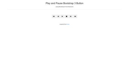 Play and Pause Bootstrap 3 Button - Script Codes