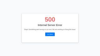 500 Error Page