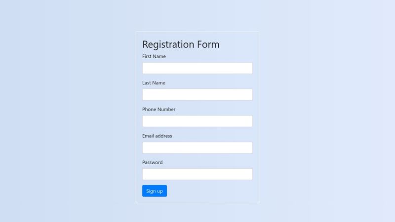 Bootstrap responsive registration form