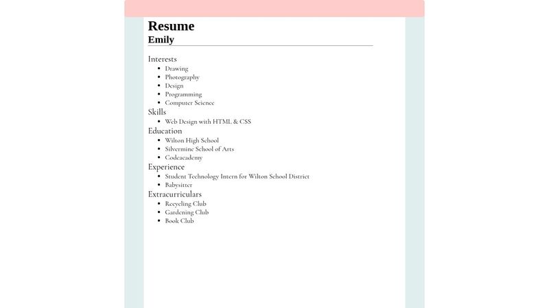 A simple HTML Resume