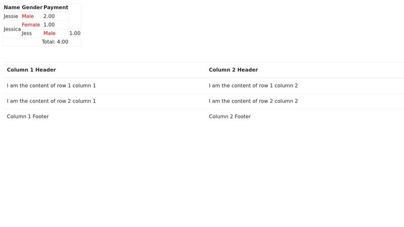 html table demo