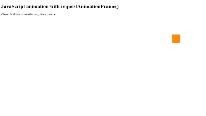 JavaScript animation with requestAnimationFrame