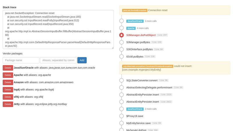 Angular Java Stack Viewer Demo