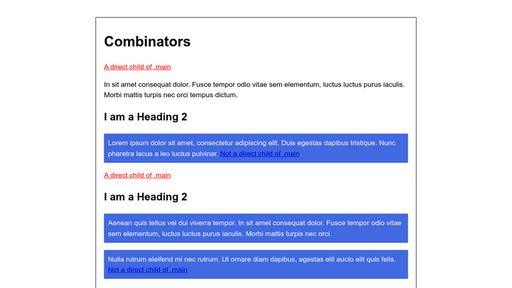 CSS Combinators - Script Codes