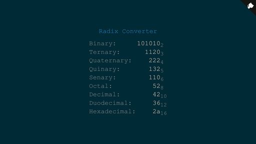 Radix Converter - Script Codes