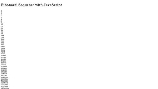 Fibonacci Sequence JavaScript - Script Codes