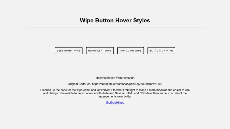 Wipe Button Hover Styles