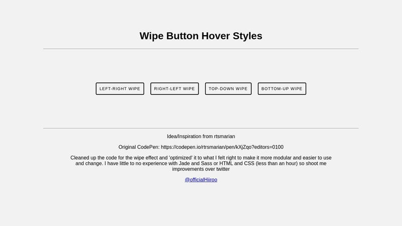 Wipe Button Hover Styles Wipe Button Hover Styles