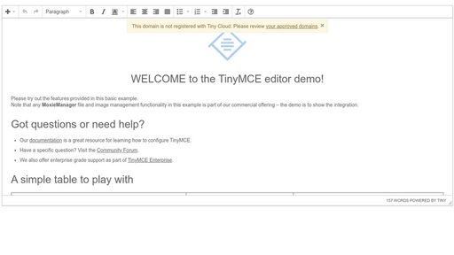TinyMCE Basic Example - Script Codes