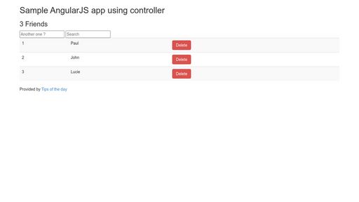 Sample AngularJS app using controller - Script Codes