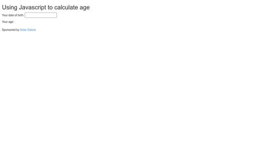 Using Javascript to calculate age - Script Codes