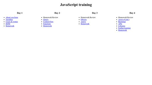 JavaScrip Training - Script Codes